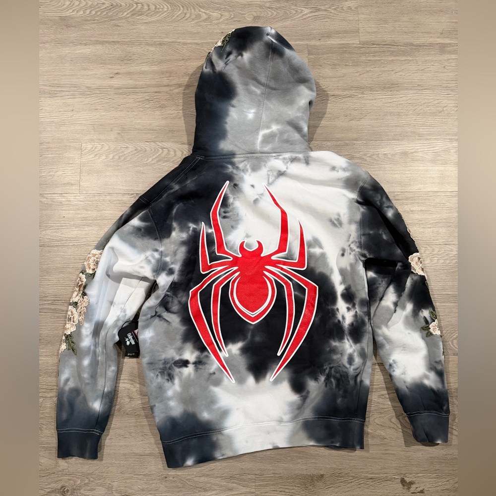 Civil Regime Miles Morales Spider-Man hoodie Floral Embroidered‎ Tie Dye Small